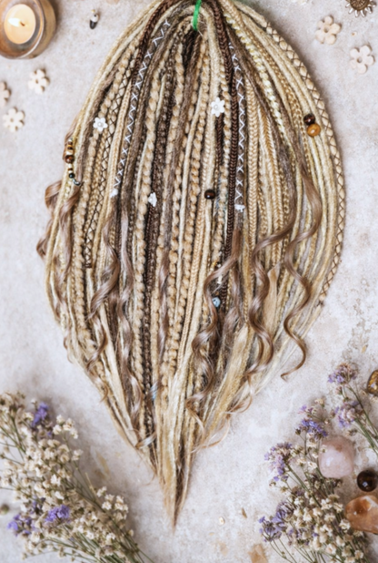 Boho Blonde Dreadlock Extensions | Textured Synthetic DE Dreads