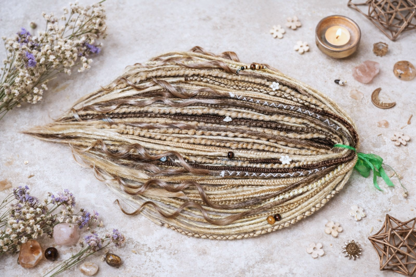 Boho Blonde Dreadlock Extensions | Textured Synthetic DE Dreads