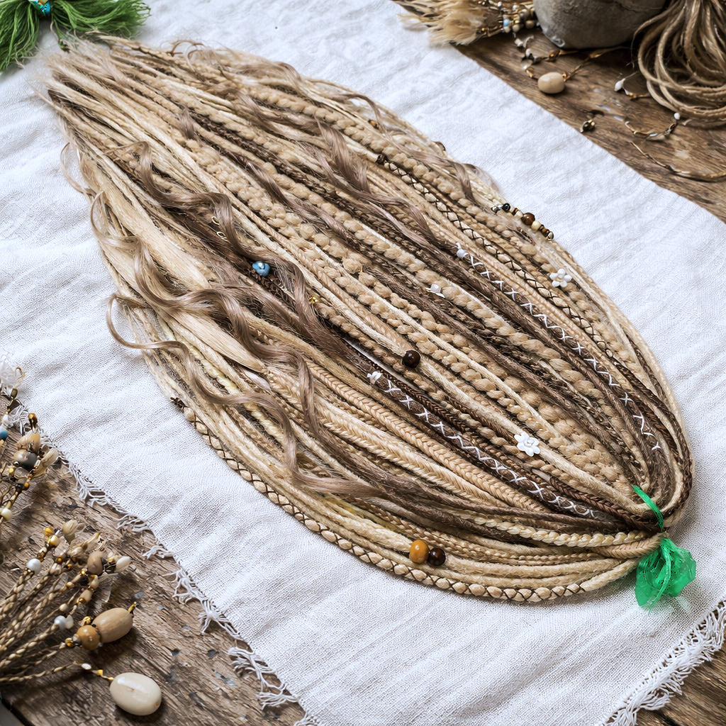 Boho Blonde Dreadlock Extensions | Textured Synthetic DE Dreads