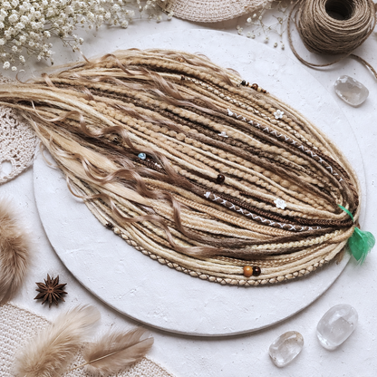 Boho Blonde Dreadlock Extensions | Textured Synthetic DE Dreads