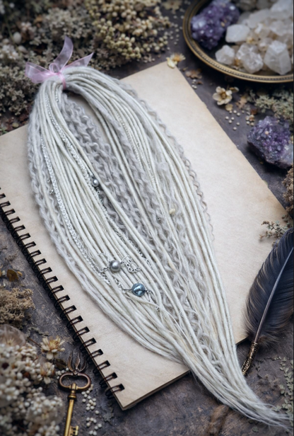 Icy Platinum Blonde Boho Fake Dreads and Braids with Loose Curls