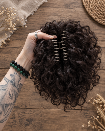 Chocolate Brown Curly Ponytail Claw Clip Hairpiece