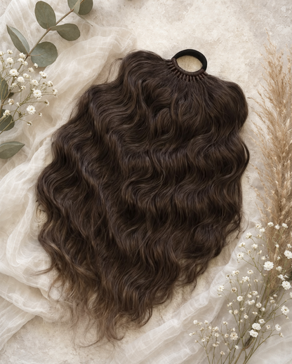 Brown Wavy Ponytail Extension – Dread Ponytail Style Hairpiece