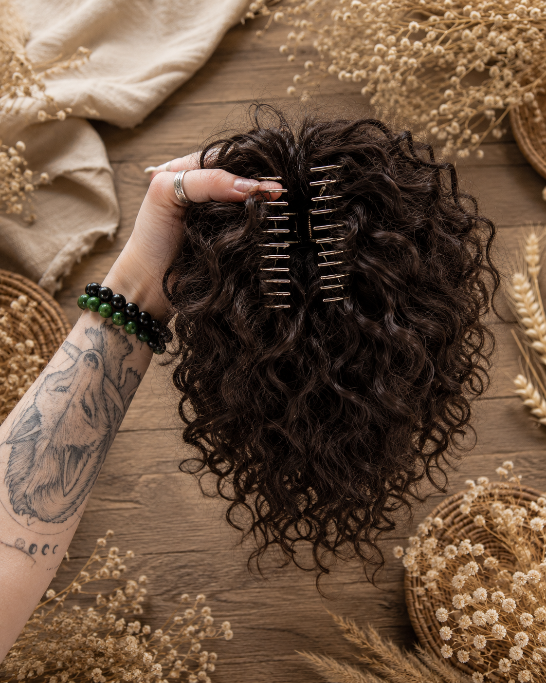 Chocolate Brown Curly Ponytail Claw Clip Hairpiece
