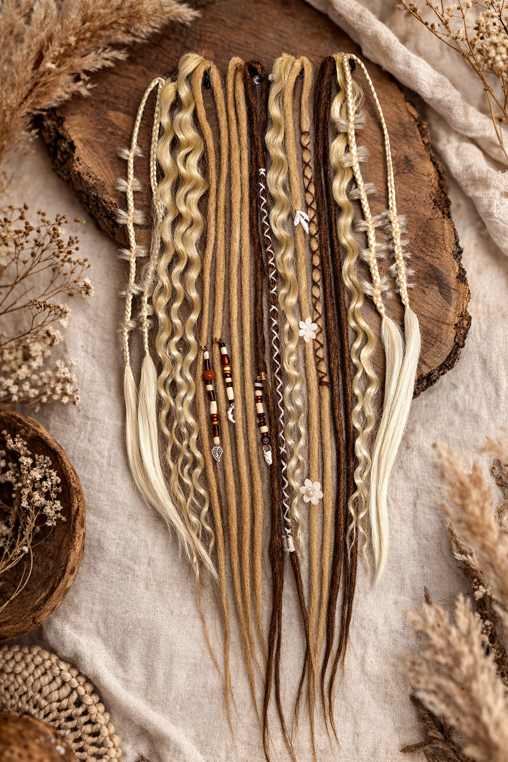 Clip-In Blonde Dreadlock Extensions – Lightweight Synthetic Dreads, Natural Look