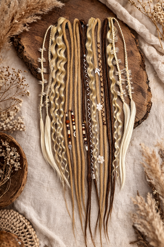 Clip-In Dreadlock Extensions Blonde | Sand Wheat Dark Blonde