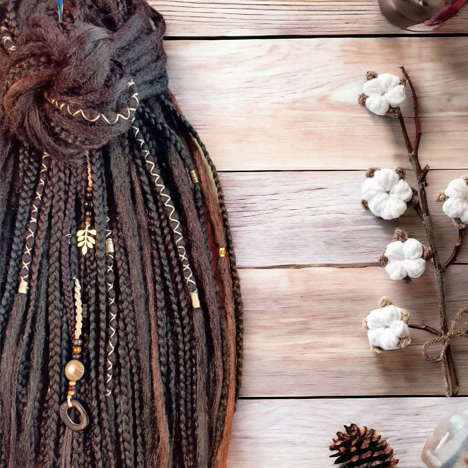 Brown Synthetic Dread Extensions: Effortlessly Stylish Double Ended Dreads and Braids