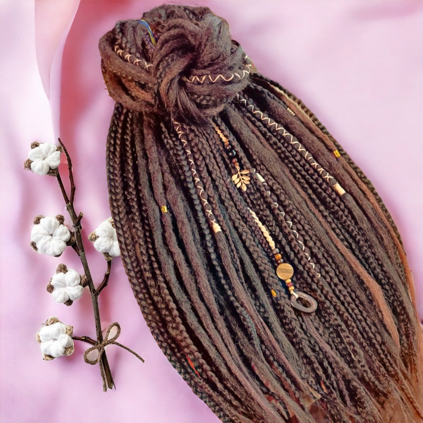 Brown Synthetic Dread Extensions: Effortlessly Stylish Double Ended Dreads and Braids