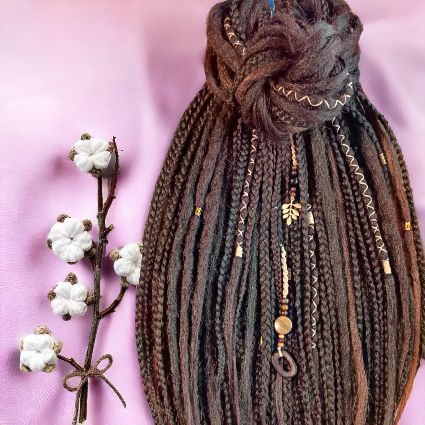 Brown Synthetic Dread Extensions: Effortlessly Stylish Double Ended Dreads and Braids