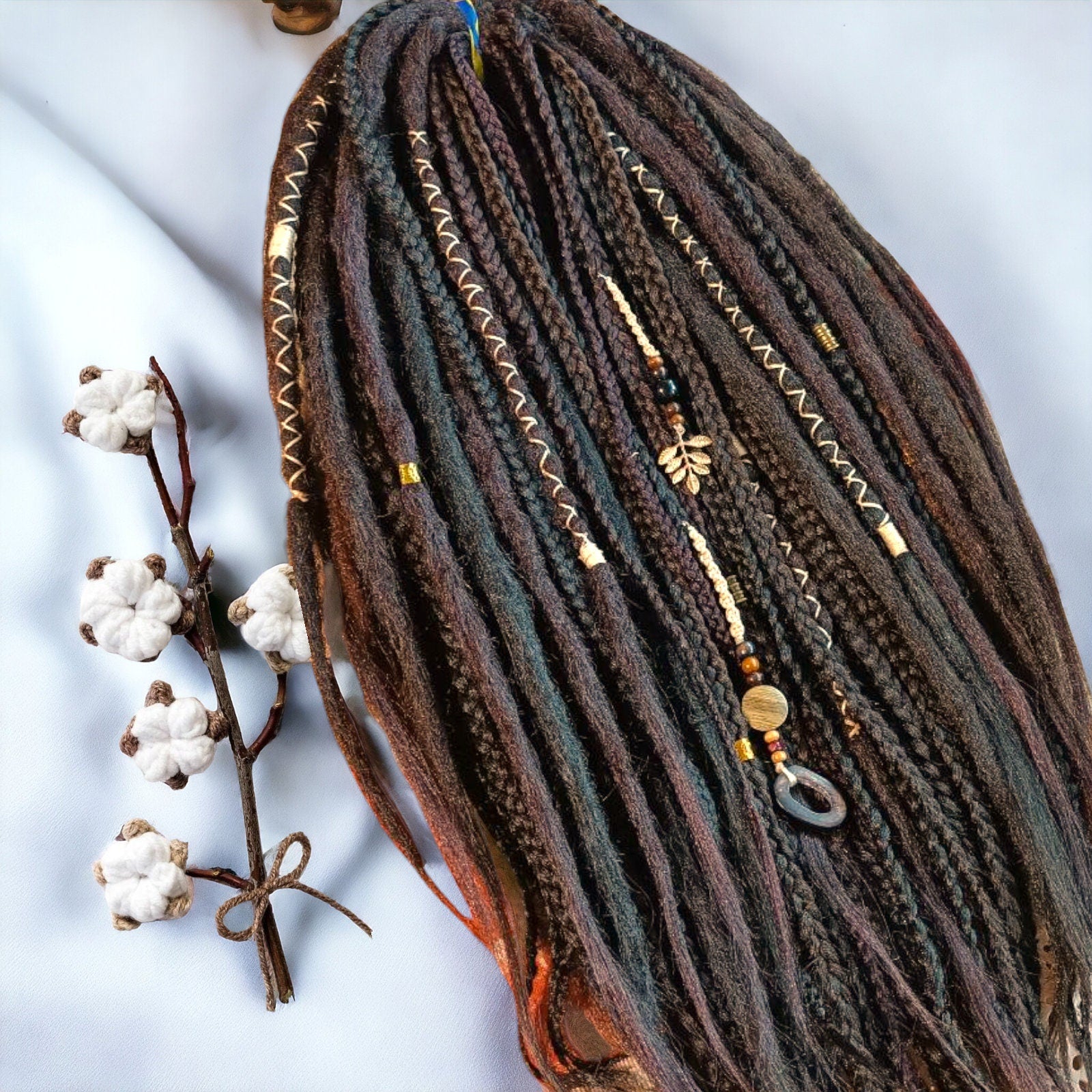 Brown Synthetic Dread Extensions: Effortlessly Stylish Double Ended Dreads and Braids