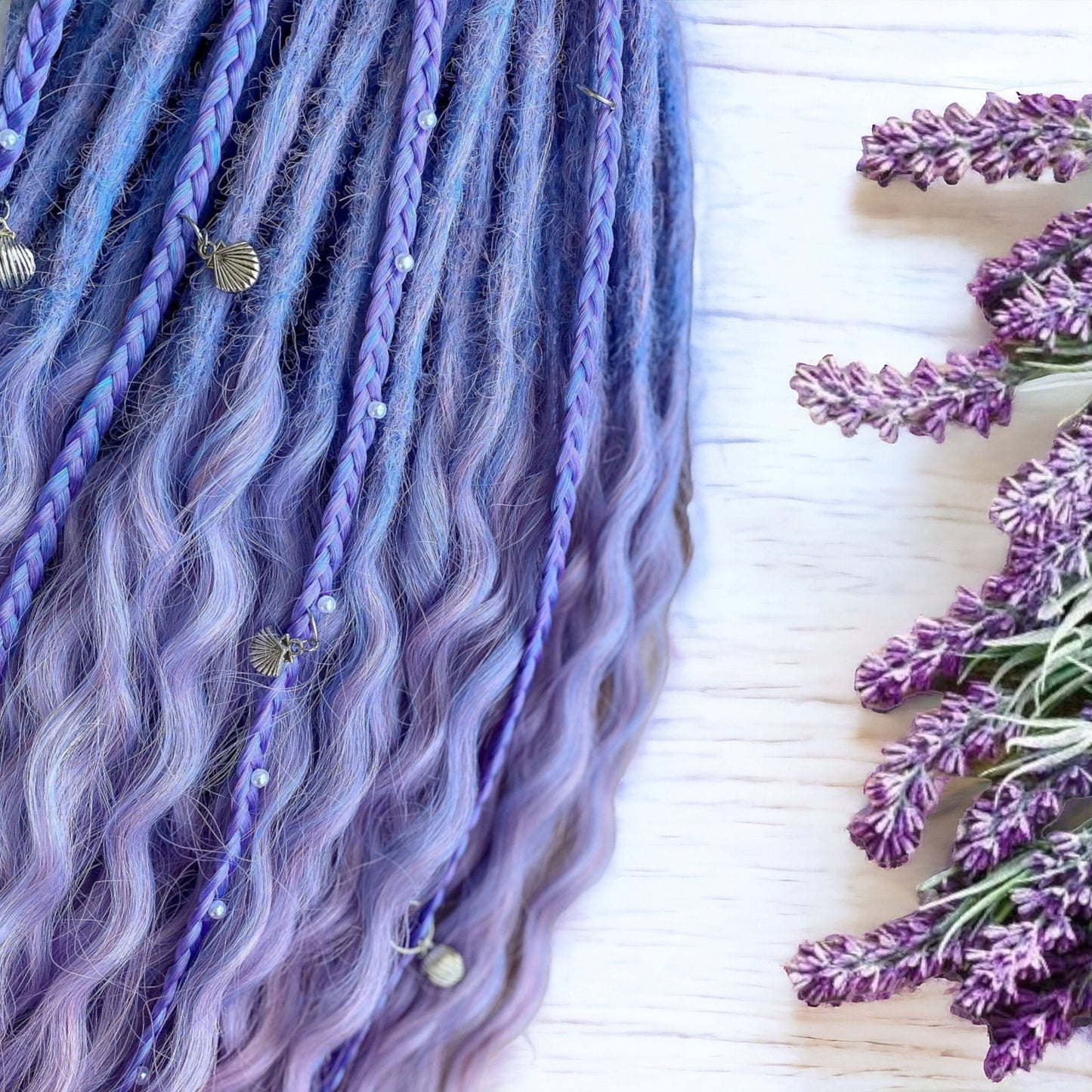 Handmade Purple to Pink Curly Dreads - Unique Hair Accessories