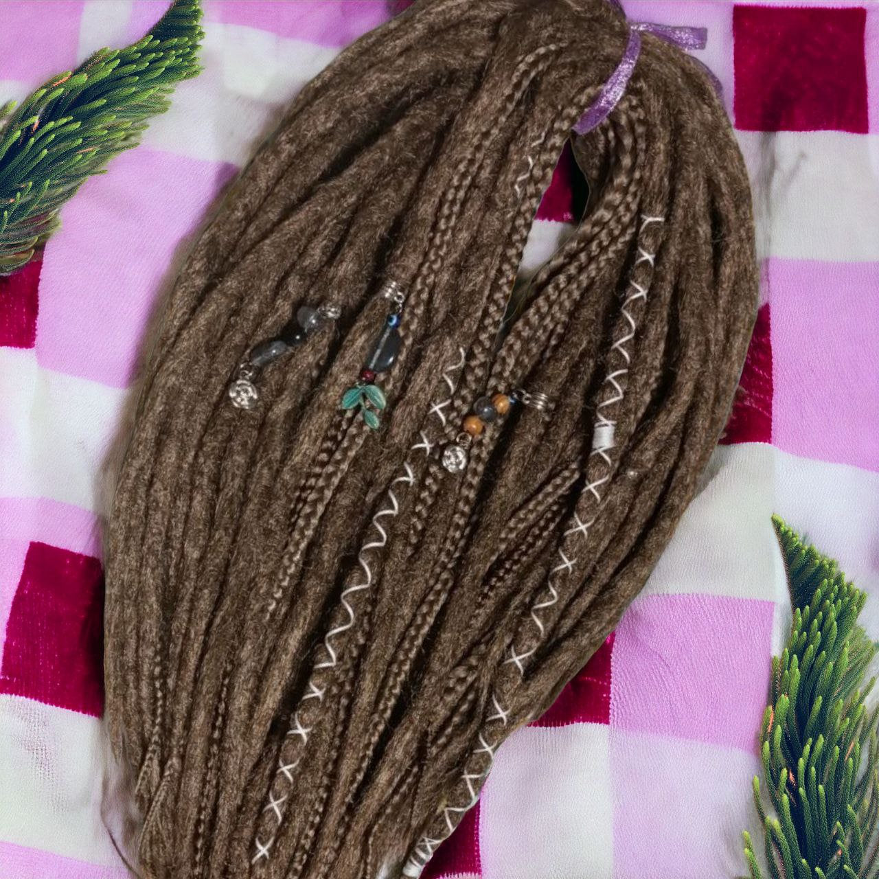 Boho Vibes Dark Blond Crocheted Dreadlocks - Handmade Hippie Hair Extensions - MiraDreadlocks