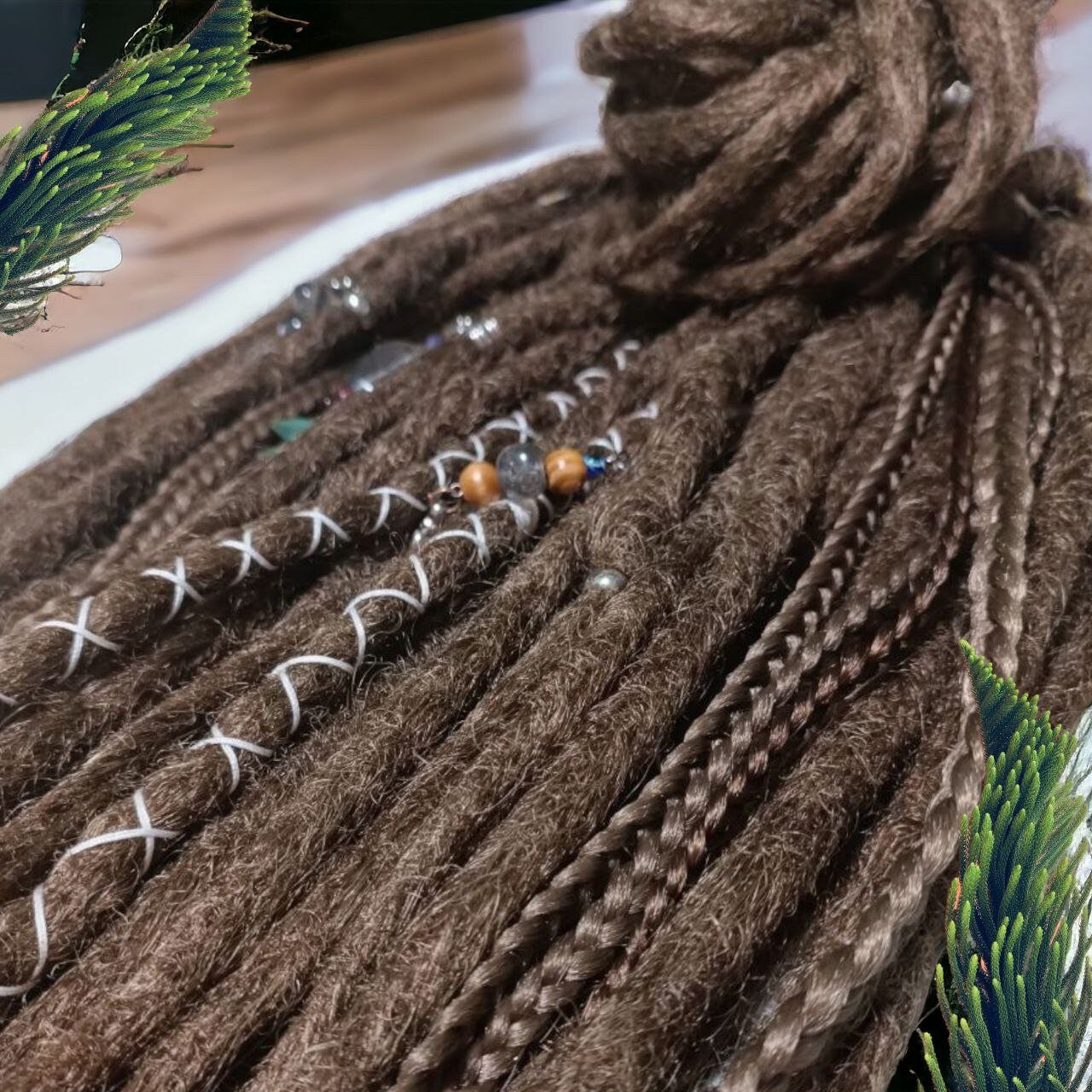 Boho Vibes Dark Blond Crocheted Dreadlocks - Handmade Hippie Hair Extensions - MiraDreadlocks