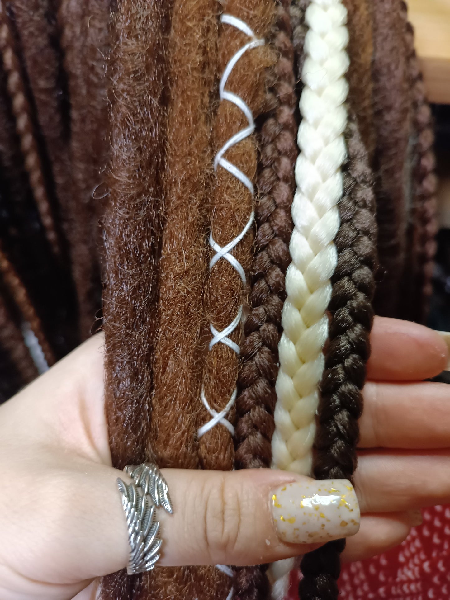 Boho Chic Brown and Blond Synthetic Crocheted Dreads Extensions