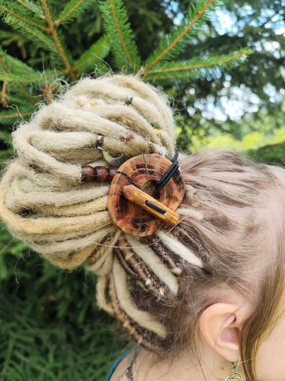 Wood Dreadlock Tie