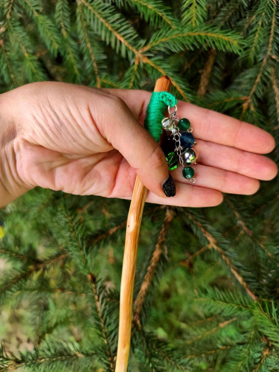 Stunning Green Hair Stick for Boho Babes - Ideal Gift for Hair Styling Fans