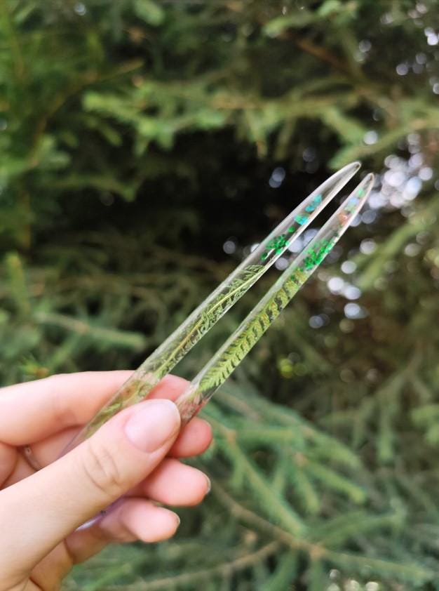 Jewelry Resin Hair Stick with Phlox Flower - Unique Hair Barrette