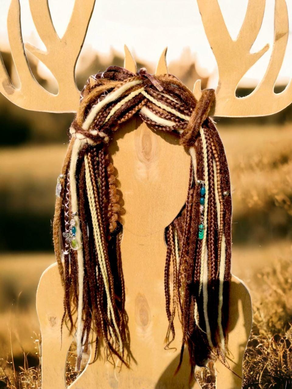 Brown and Blond Synthetic Dread Extensions: Effortlessly Stylish Double Ended Dreads and Braids