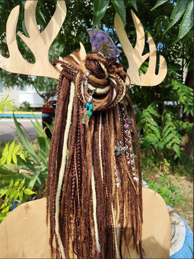 Brown an Milky Blond Synthetic Dreadlocks Extensions: Stylish Double Ended Dreads and Braids