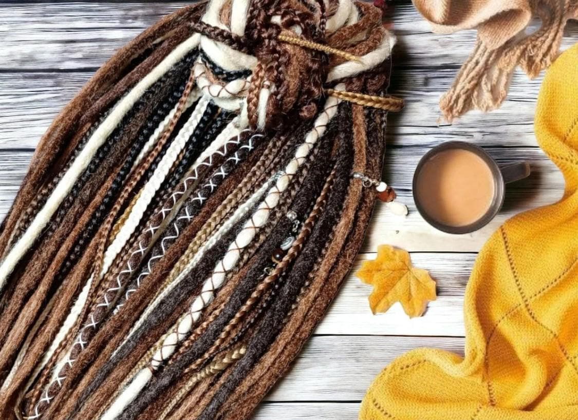 Boho Chic Brown and Blond Synthetic Crocheted Dreads Extensions