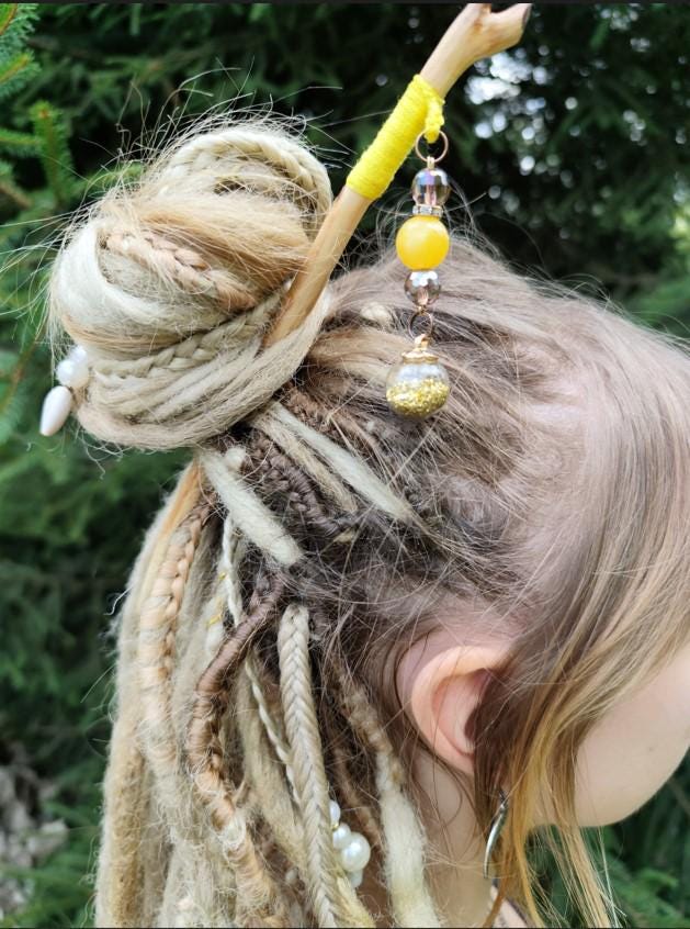 Stylish Yellow Boho Hair Stick - Perfect Gift for Hair Lovers