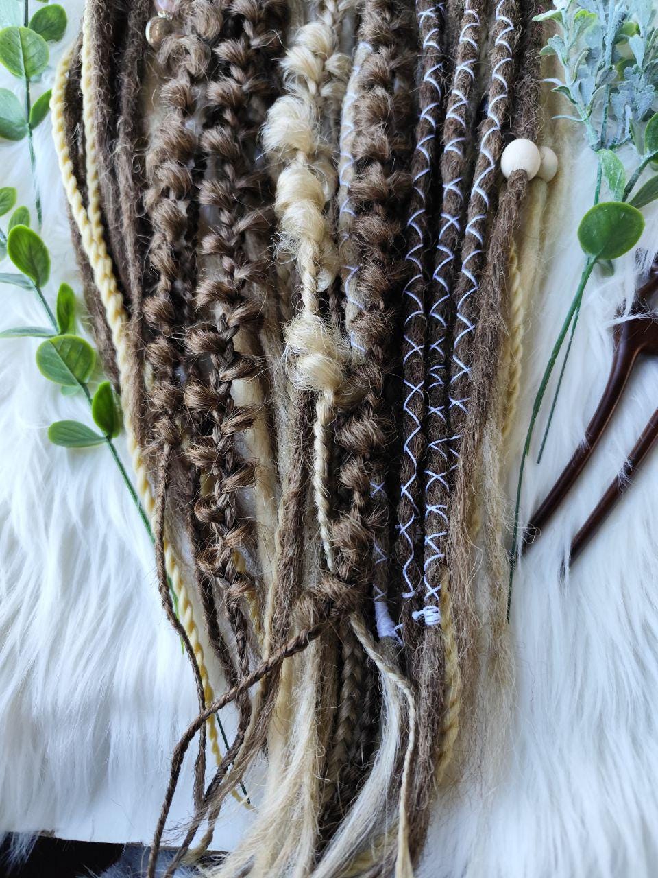 Dark & Ashy Blonde Dreads - Trendy Double-Ended Extensions for Boho Vibes