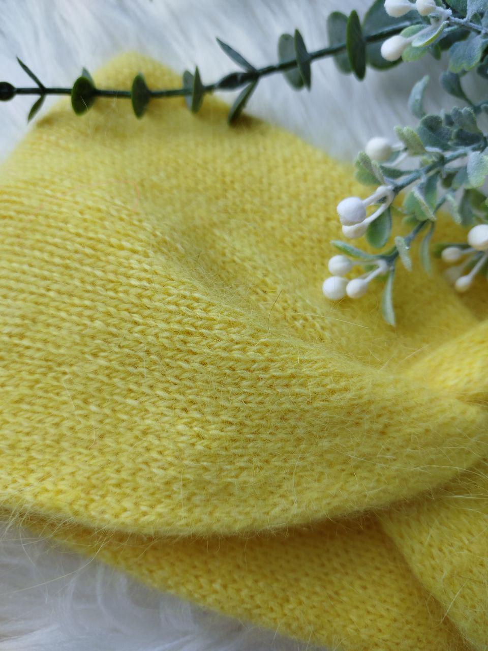 Handmade Yellow Angora Headband - Cozy Winter Ear Warmer