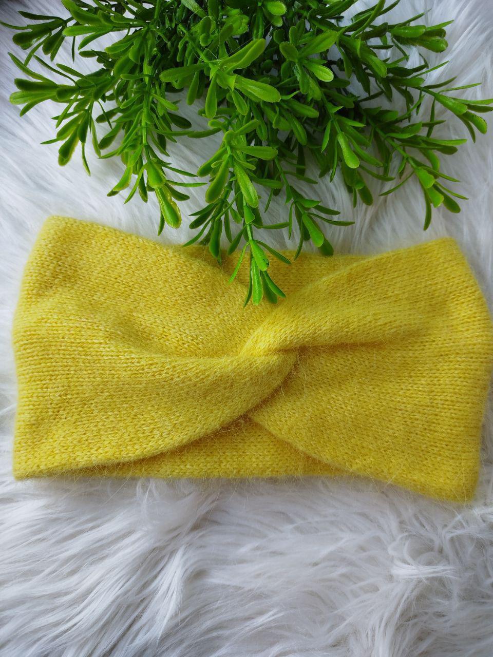 Handmade Yellow Angora Headband - Cozy Winter Ear Warmer