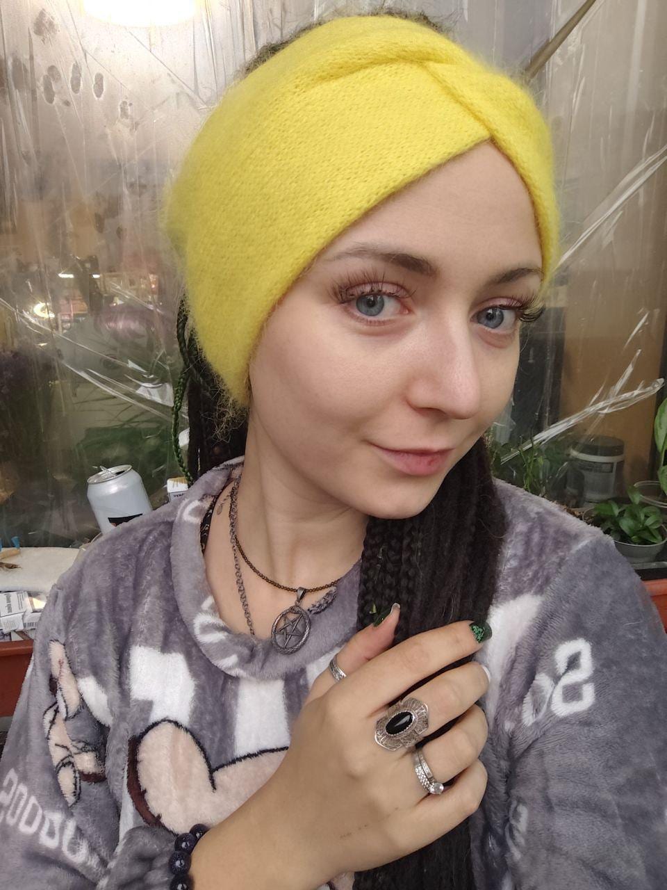 Handmade Yellow Angora Headband - Cozy Winter Ear Warmer