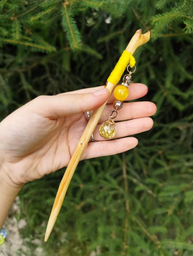 Stylish Yellow Boho Hair Stick - Perfect Gift for Hair Lovers