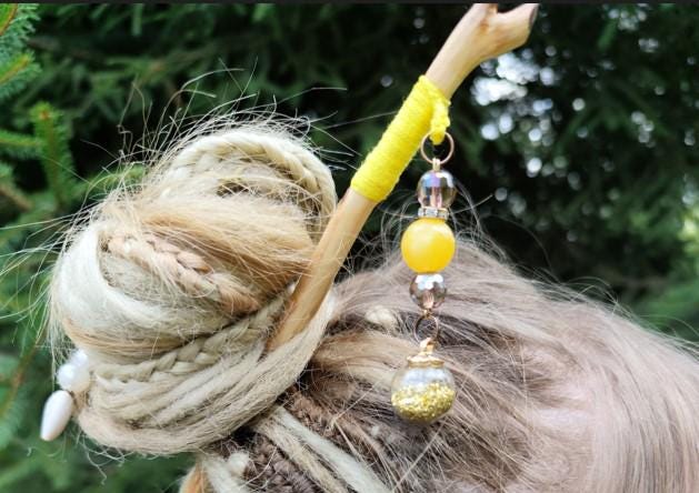 Stylish Yellow Boho Hair Stick - Perfect Gift for Hair Lovers