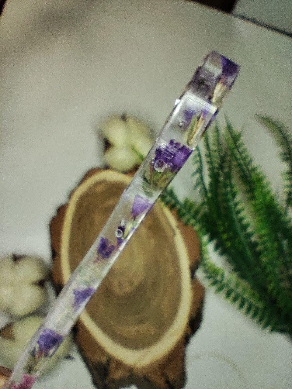 Dried Flower Resin Hair Stick - Unique Handmade Hair Accessory