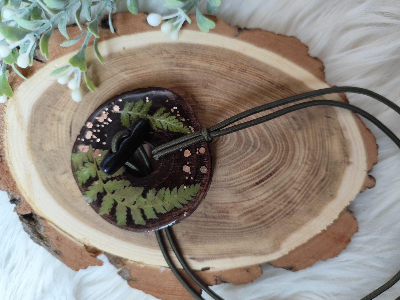 Handcrafted Wood Dreadlock Tie with read dried flowers with Rubber Band Button and Stick