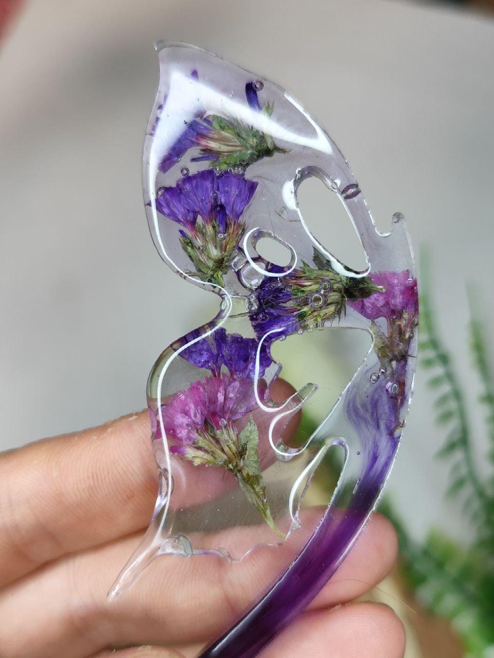 Dried Flower Butterfly Resin Hair Stick - Unique Handmade Hair Accessory