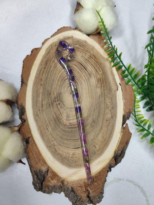 Dried Flower Resin Hair Stick - Unique Handmade Hair Accessory