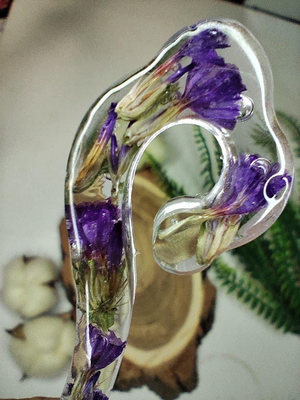 Dried Flower Resin Hair Stick - Unique Handmade Hair Accessory