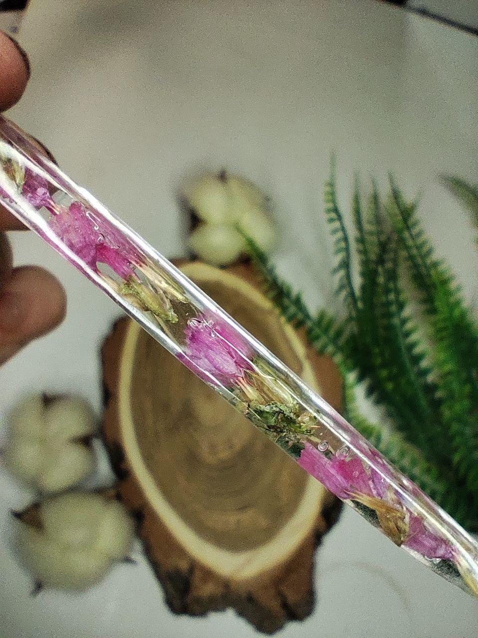 Dried Flower Resin Hair Stick - Unique Handmade Hair Accessory