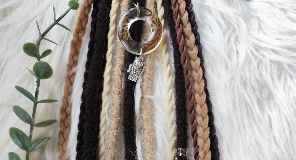 Mix Brown and Blond Tribal Dreadlock Hair Ring Barette