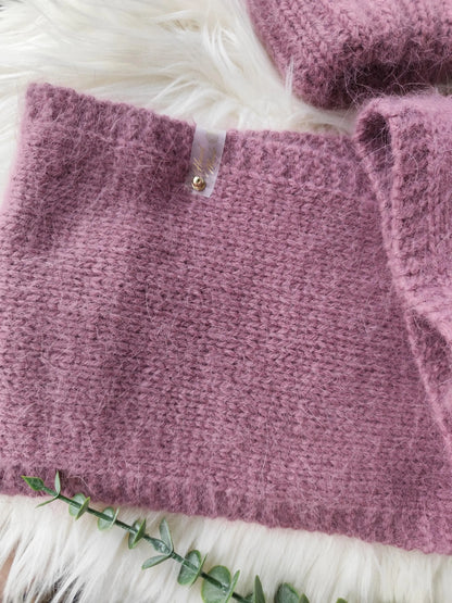 Staubrosa Angora-Mütze und Snood-Set – Kuscheliges handgemachtes Winterset