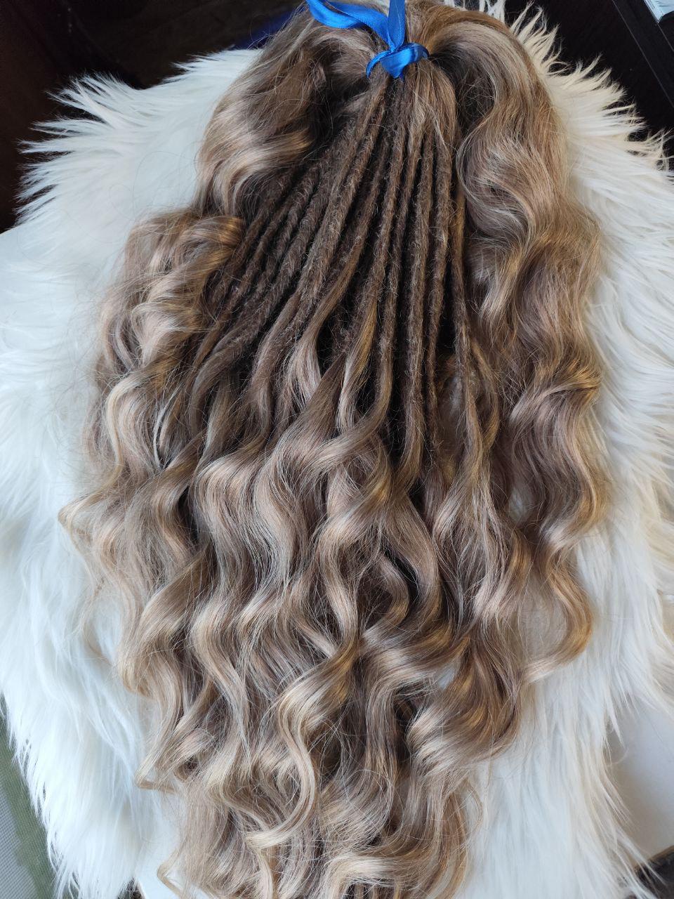 Ash Blonde Curly Brushable Fake Dreads – Natural Boho Set
