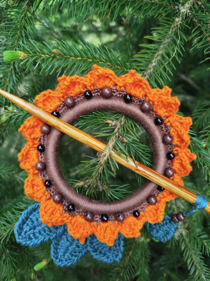 Burnt Orange Crochet Hair Cuff for Dreadlocks