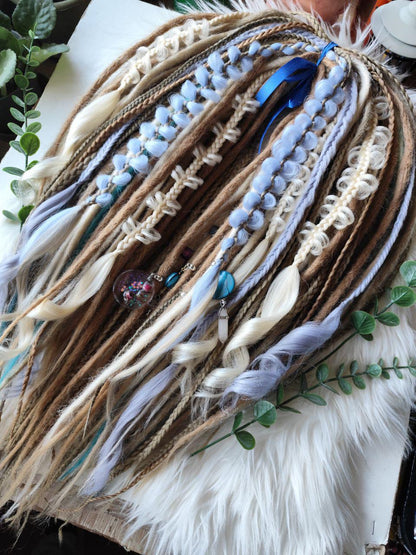Boho Chic Weizenblond, Sendy &amp; Dunkelblond Doppelendige Synthetische Dreads