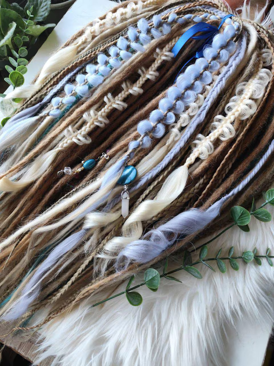 Boho Chic Weizenblond, Sendy &amp; Dunkelblond Doppelendige Synthetische Dreads