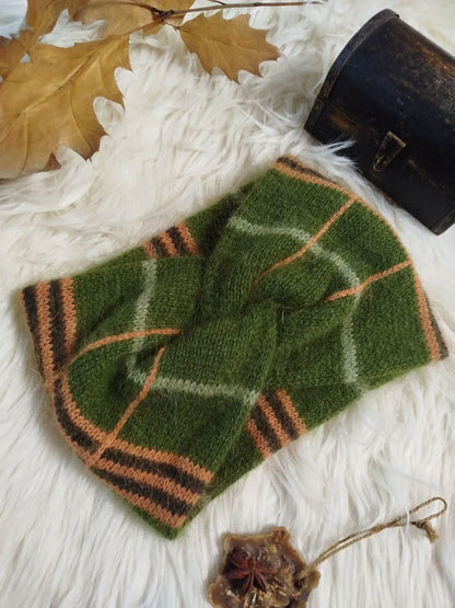 Rosa Angora-Ohrwärmer - Handgestricktes Stirnband für den Winter