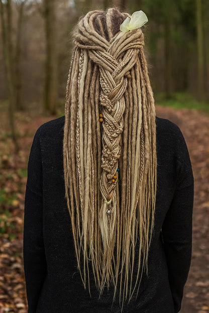 Dirty Blond and Dark Blond Double Ended Boho Fake Dreads and Braids