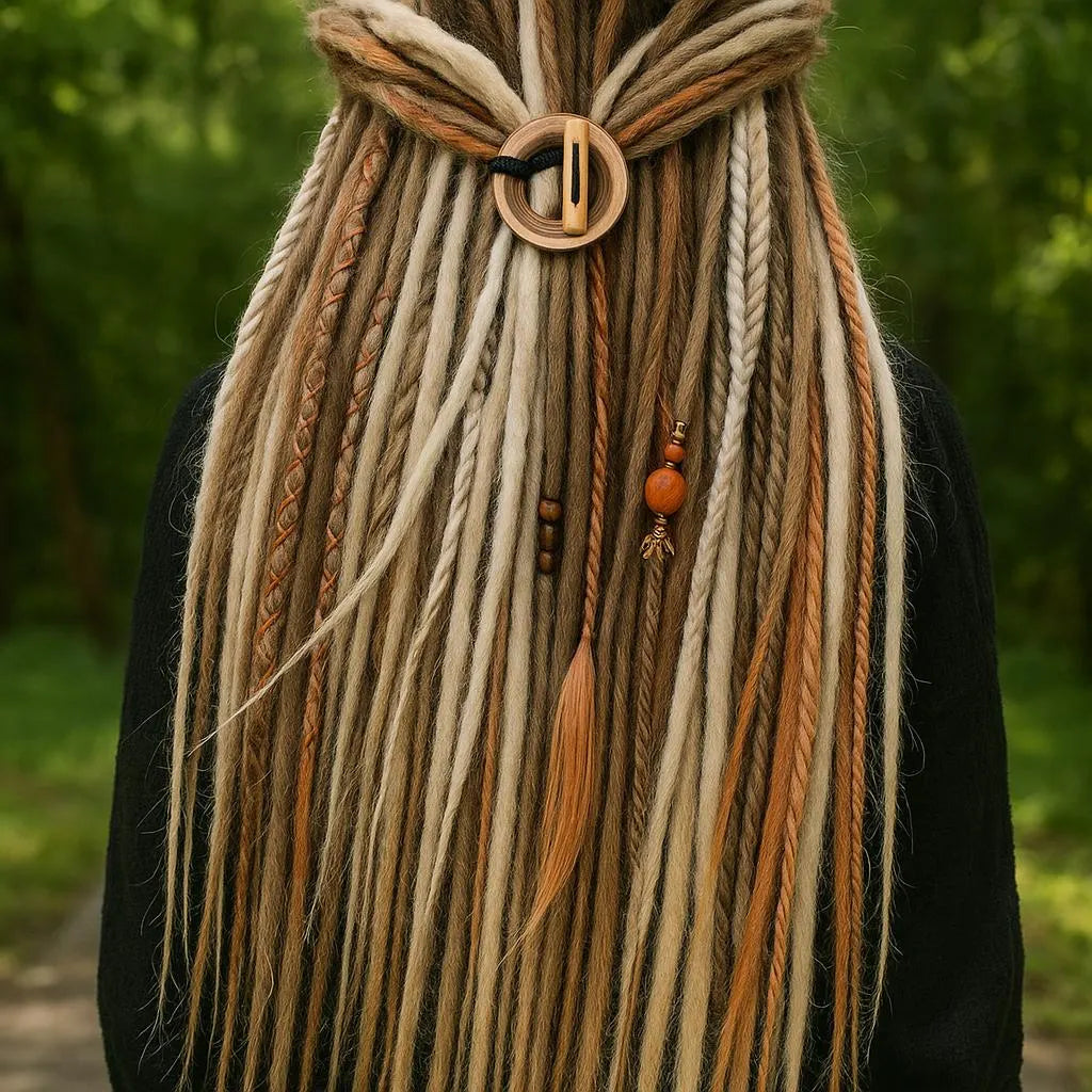 Dirty Strawberry Milky Blonde Boho Fake Dreads – Double Ended Synthetic Dreads
