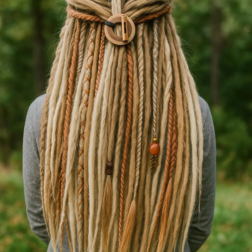Dirty Strawberry Milky Blonde Boho Fake Dreads – Double Ended Synthetic Dreads