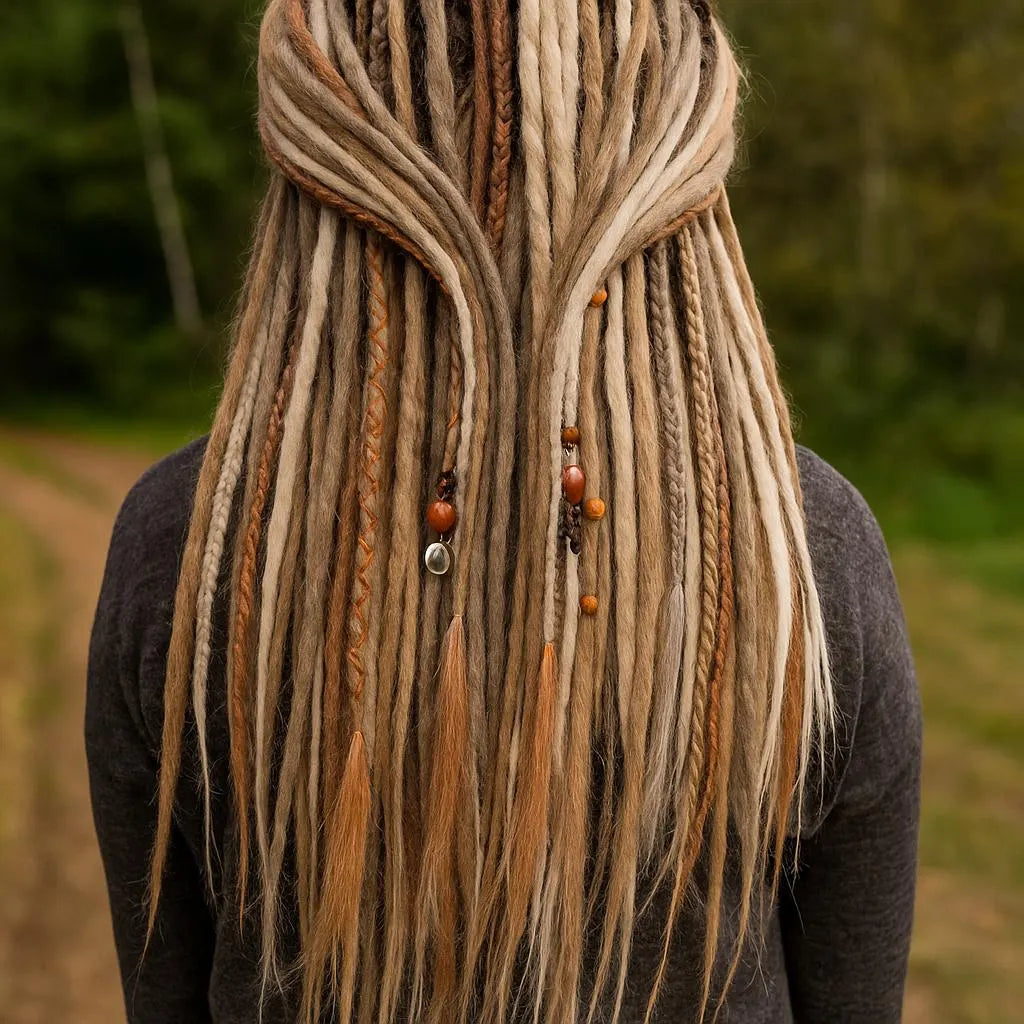 Dirty Strawberry Milky Blonde Boho Fake Dreads – Double Ended Synthetic Dreads