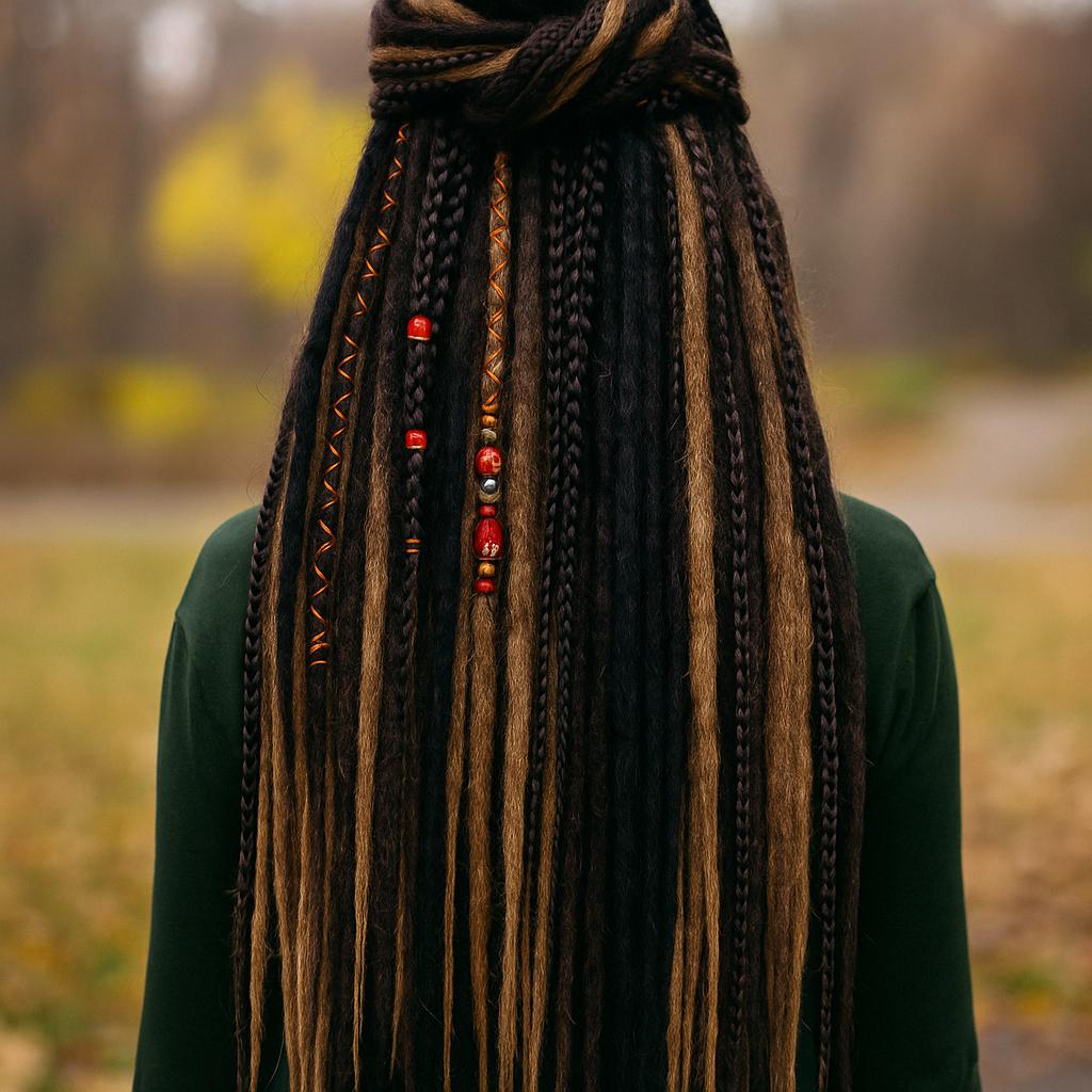 Brown to Blonde Ombre Dreads & Braids Mix – Natural Double Ended Extensions