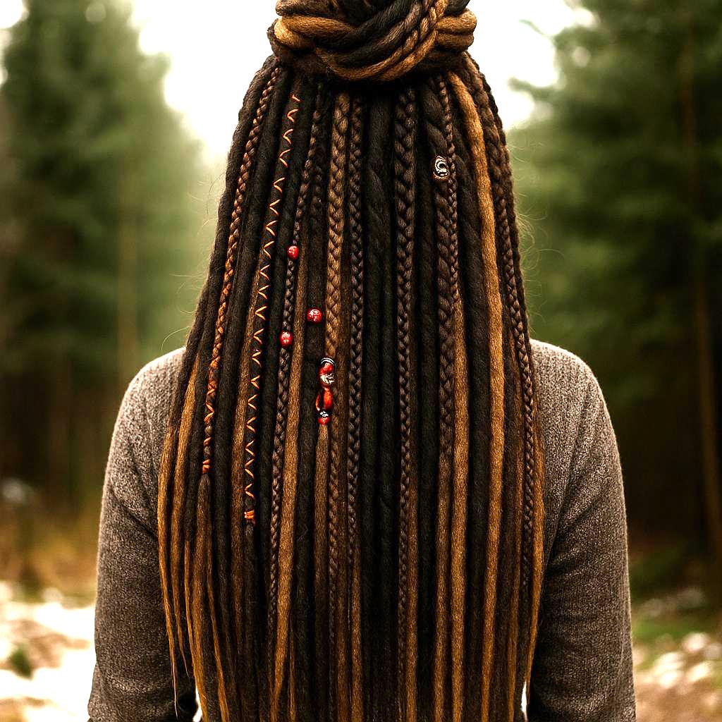 Brown to Blonde Ombre Dreads & Braids Mix – Natural Double Ended Extensions
